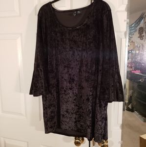 Cynthia Rowley black crushed velvet tunic